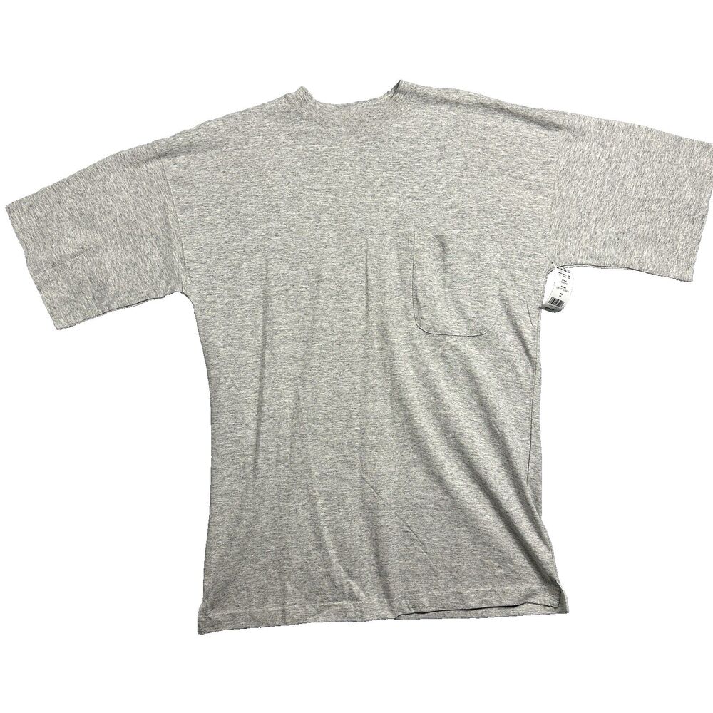 NWT Prides Landing Men’s M Solid Gray Pocket Short Sleeves 100% Cotton T’shirt
